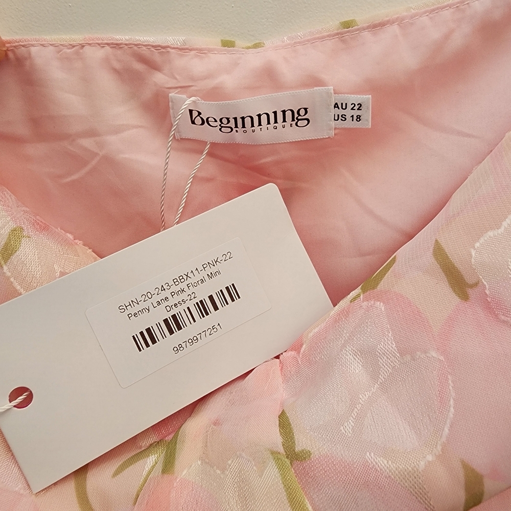 Beginning‎ Boutique NWT Penny Lane Pink Floral Mini Dress - Picture 8 of 14